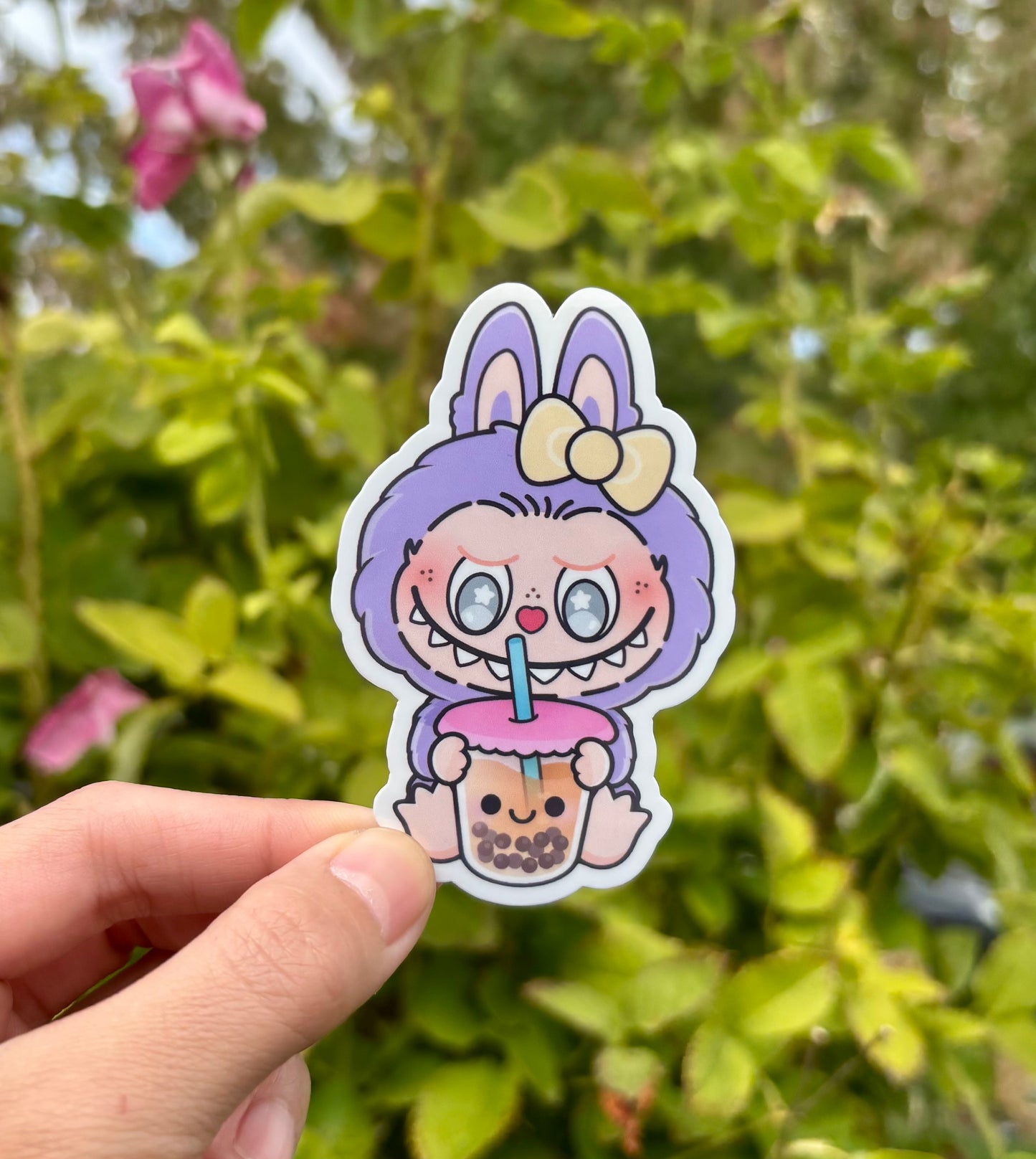 Labubu Boba Inspired Monsters Stickers – Glossy Waterproof Vinyl Sticker Set