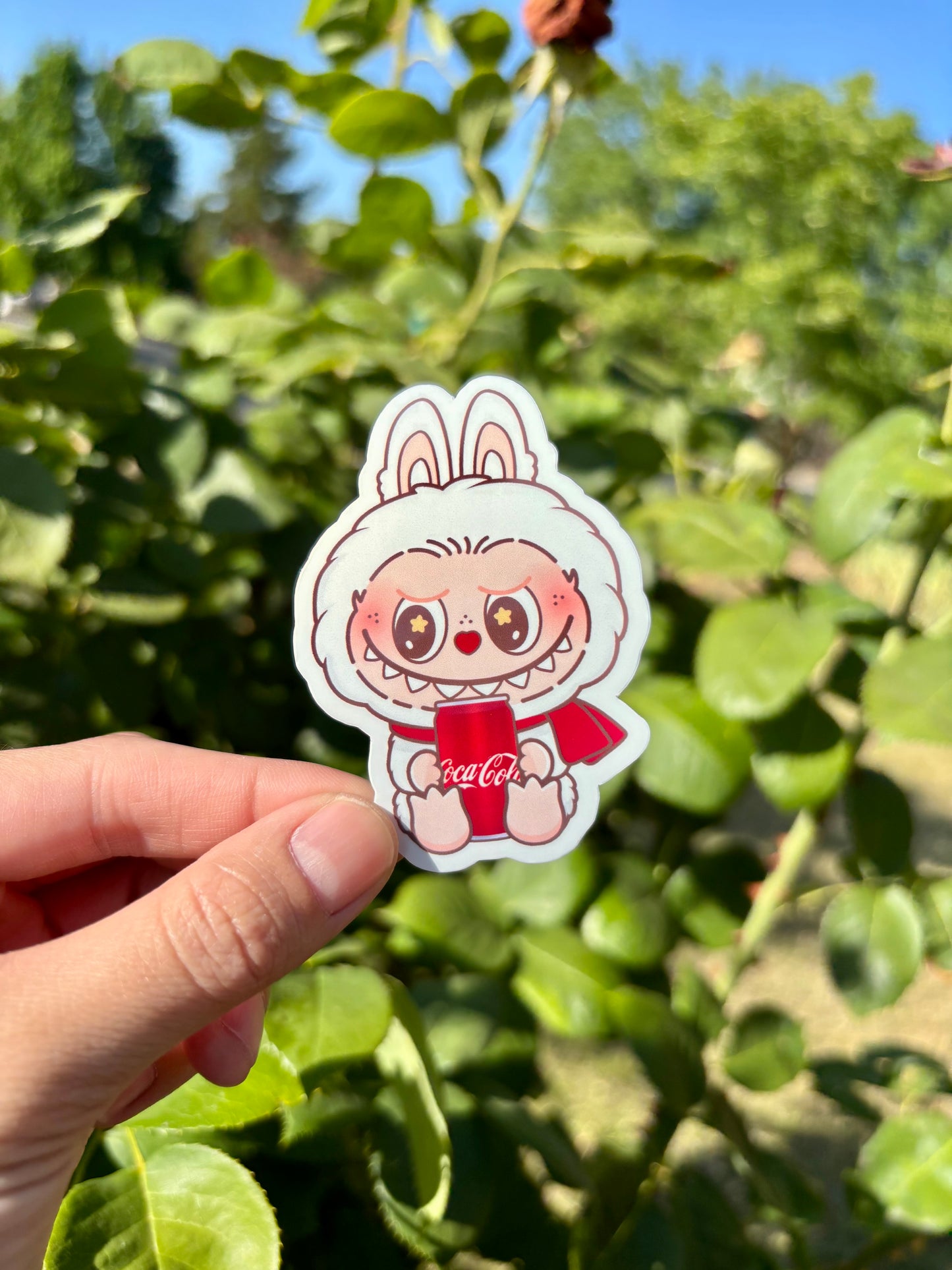 Labubu Inspired Coca Cola Sticker: Waterproof Laptop, Phone, Water Bottle Decal