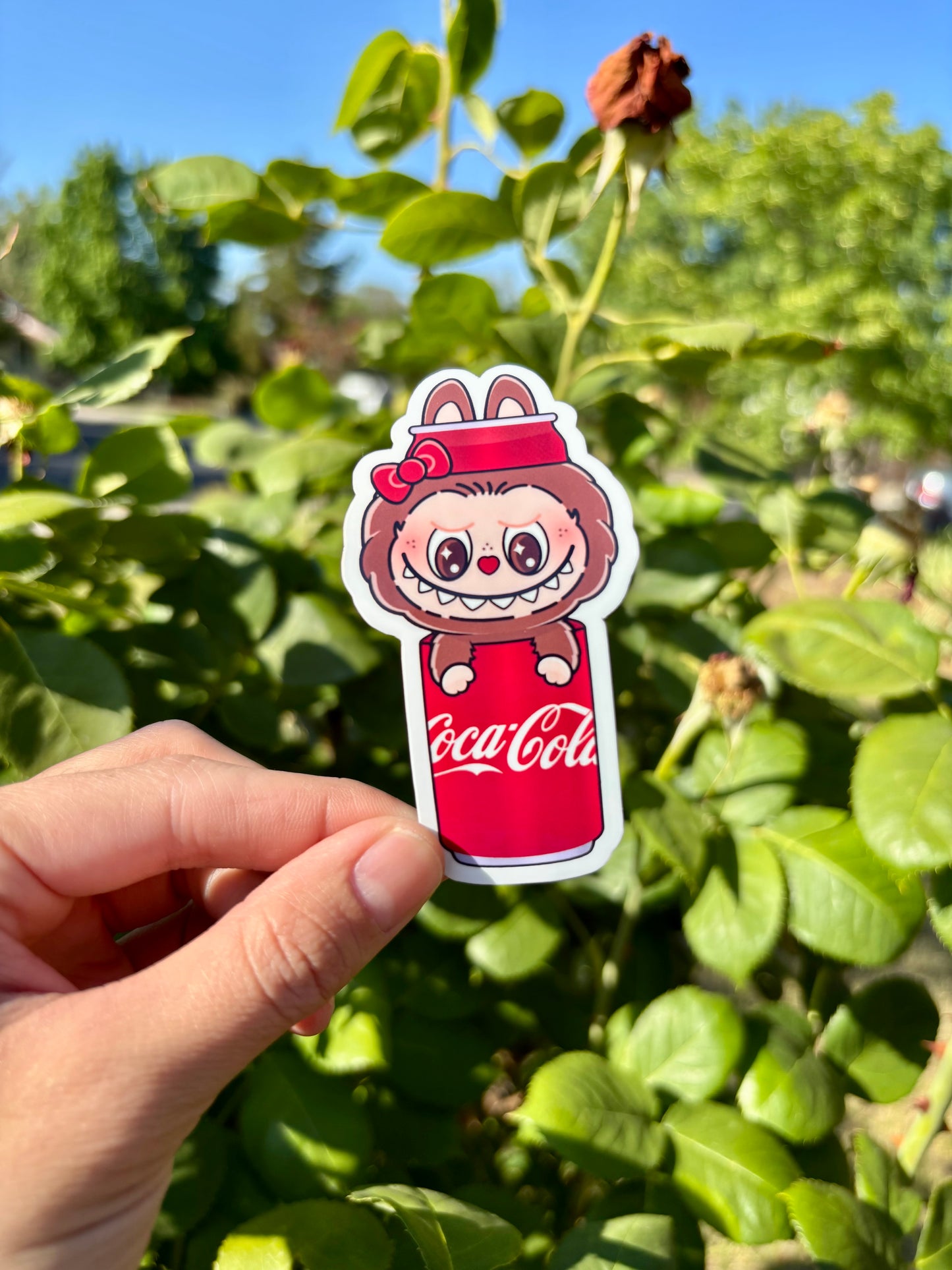 Labubu Inspired Coca Cola Sticker: Waterproof Laptop, Phone, Water Bottle Decal