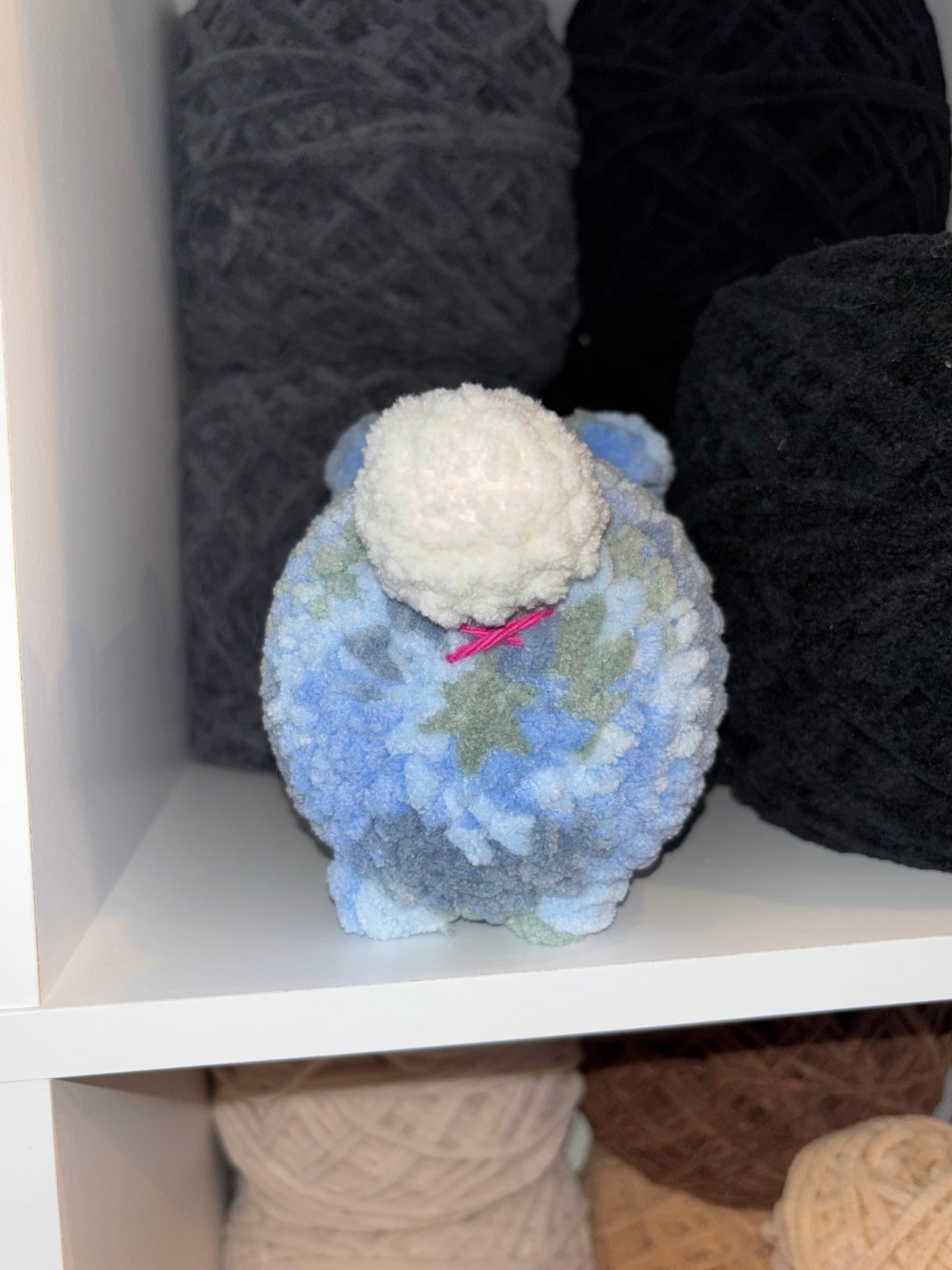 Blue Multi-Color Bunny Crochet Plushie