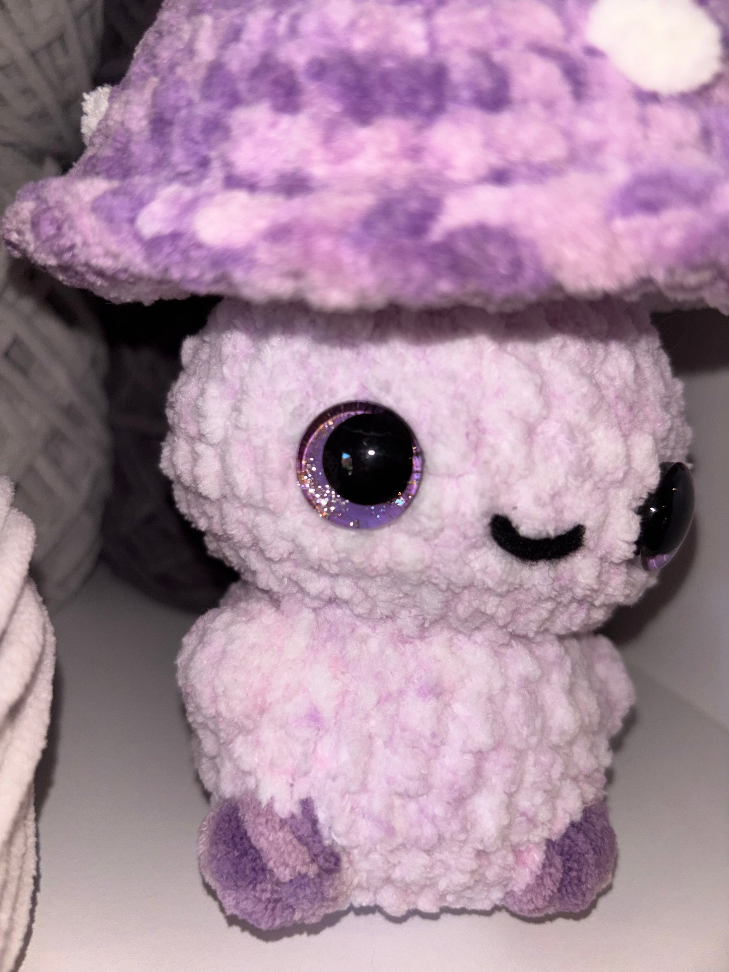 Purple Mushroom Crochet Plushie