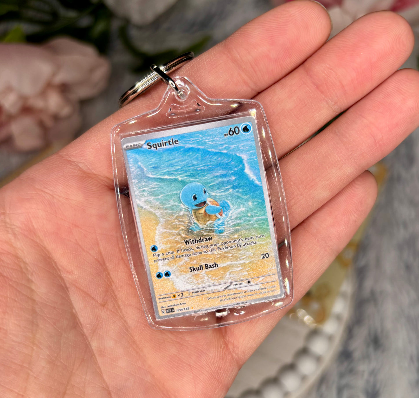 Squirtle Pokecard Acrylic Keychain