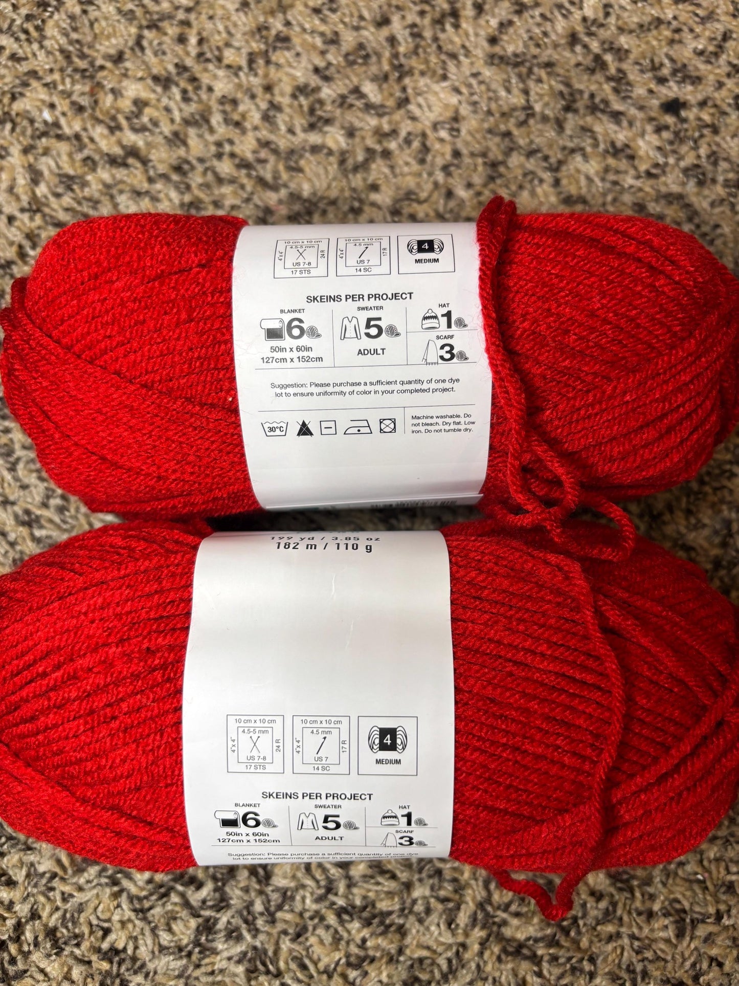 Big Twist Really Red Living Yarn COMES WITH 1