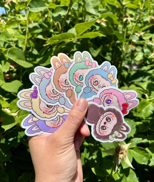 Labubu Macaron Stickers: Glossy, Waterproof Laptop/Water Bottle Decals