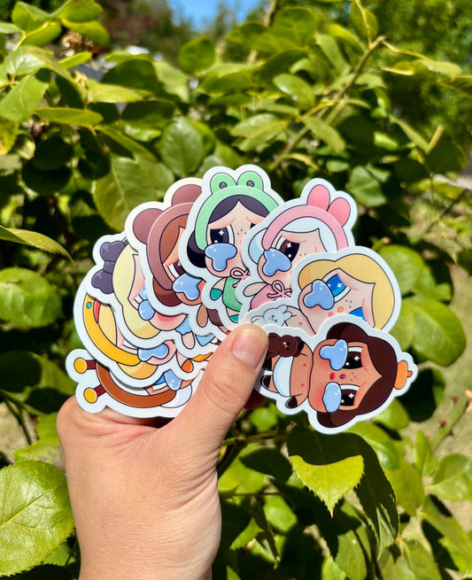 Crybaby Stickers: Glossy Waterproof Decals for Laptop, Water Bottle