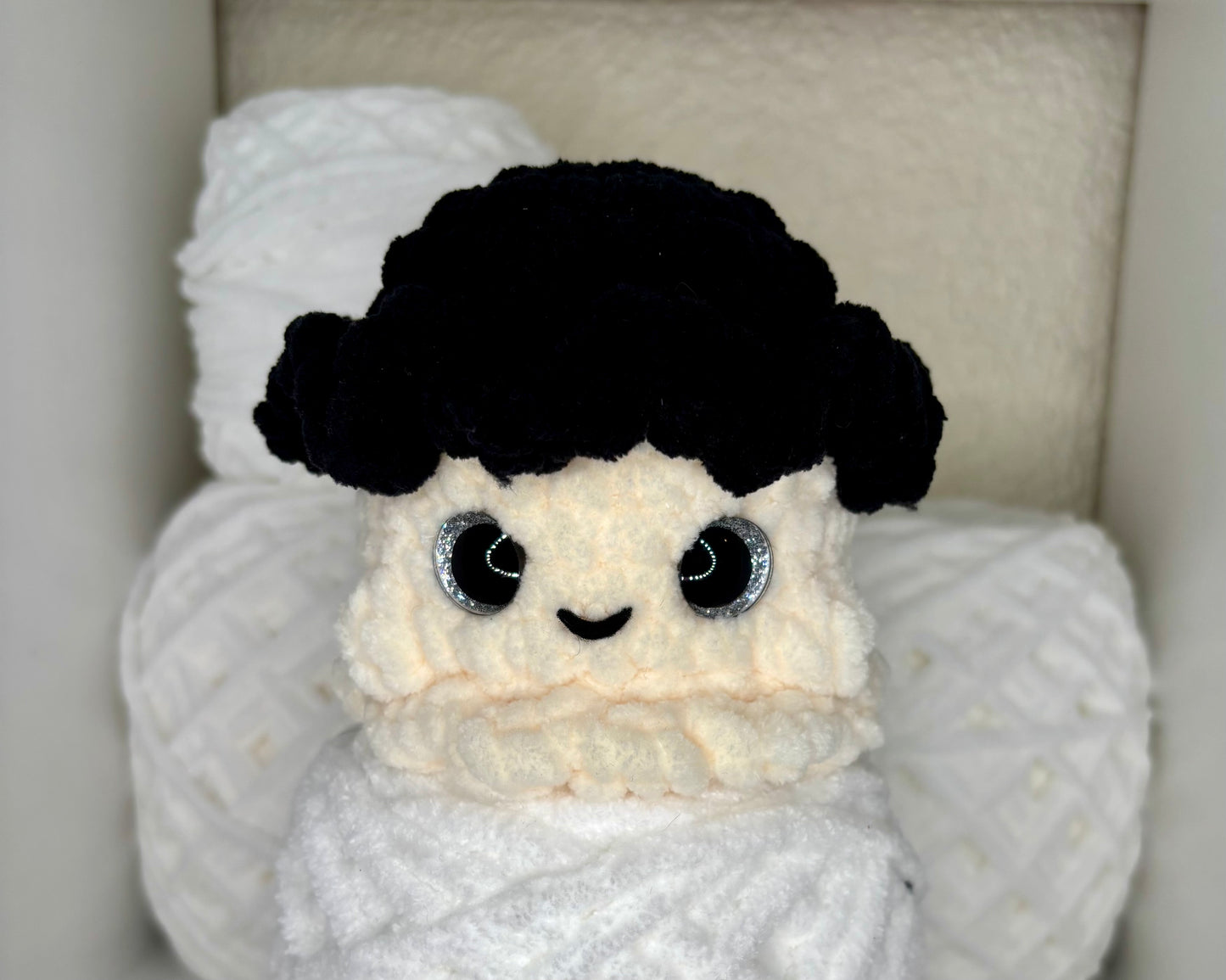 Ghost with Black Hat Crochet Plushie