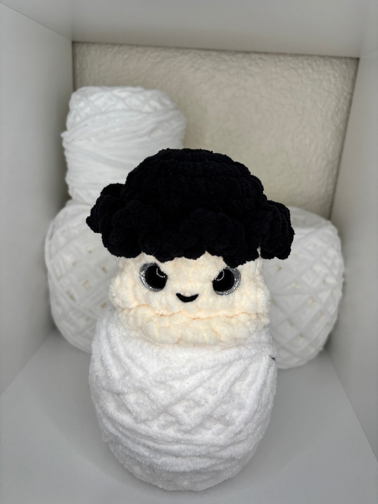Ghost with Black Hat Crochet Plushie