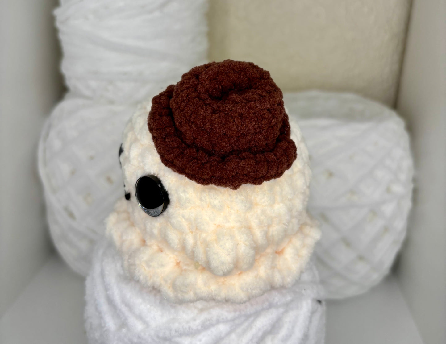 Ghost with Cowboy Hat Crochet Plushie
