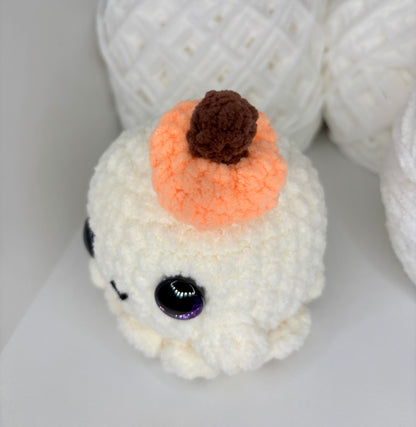 Ghost with Pumpkin Crochet Plushie