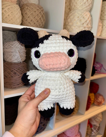 Black and White Cow Crochet Plushie