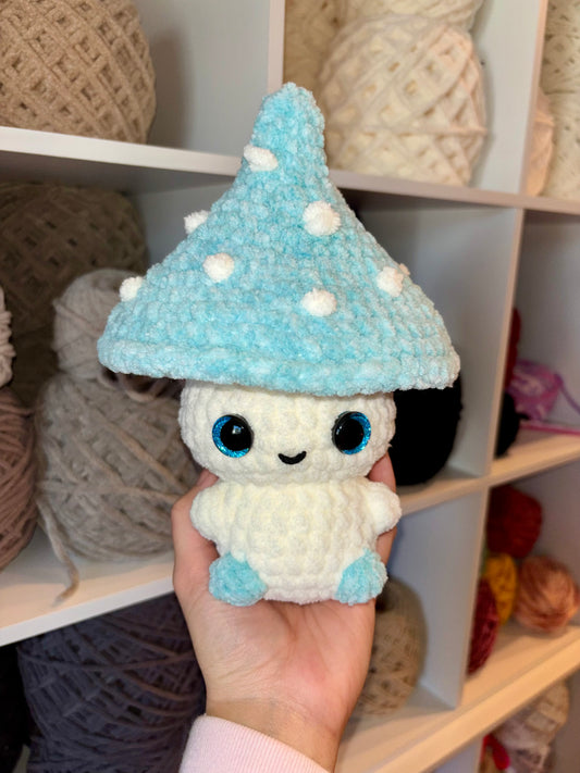 Light Blue Mushroom Crochet Plushie