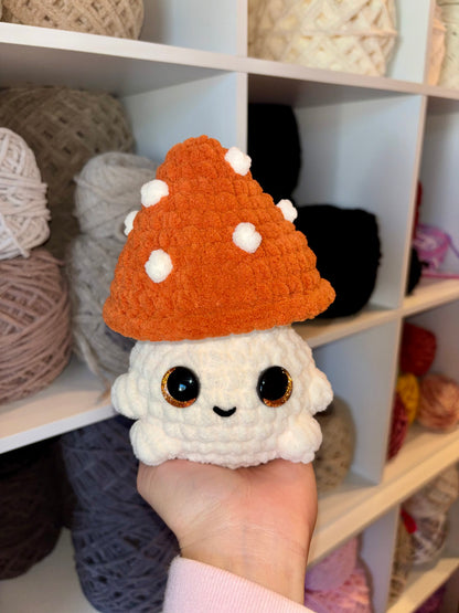 Pumpkin Spice Mushroom Crochet Plushie
