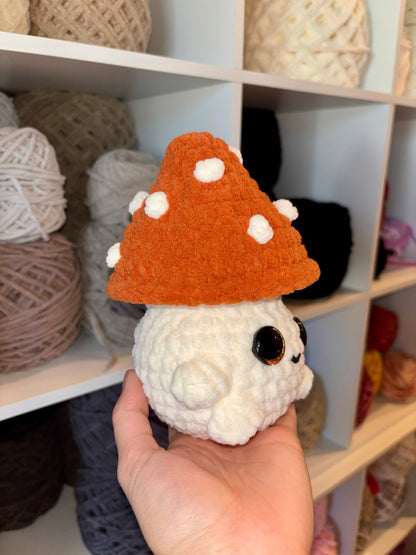 Pumpkin Spice Mushroom Crochet Plushie