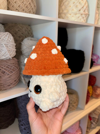 Pumpkin Spice Mushroom Crochet Plushie