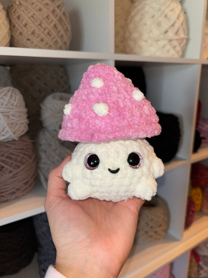Pink Mushroom Crochet Plushie