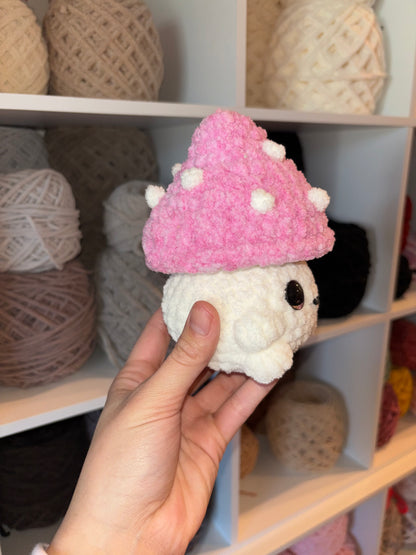 Pink Mushroom Crochet Plushie
