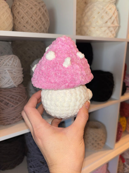 Pink Mushroom Crochet Plushie