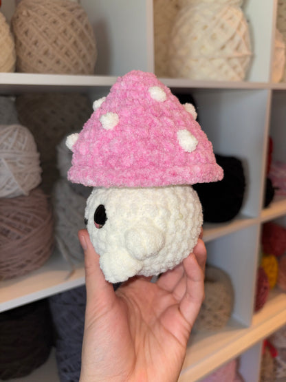 Pink Mushroom Crochet Plushie