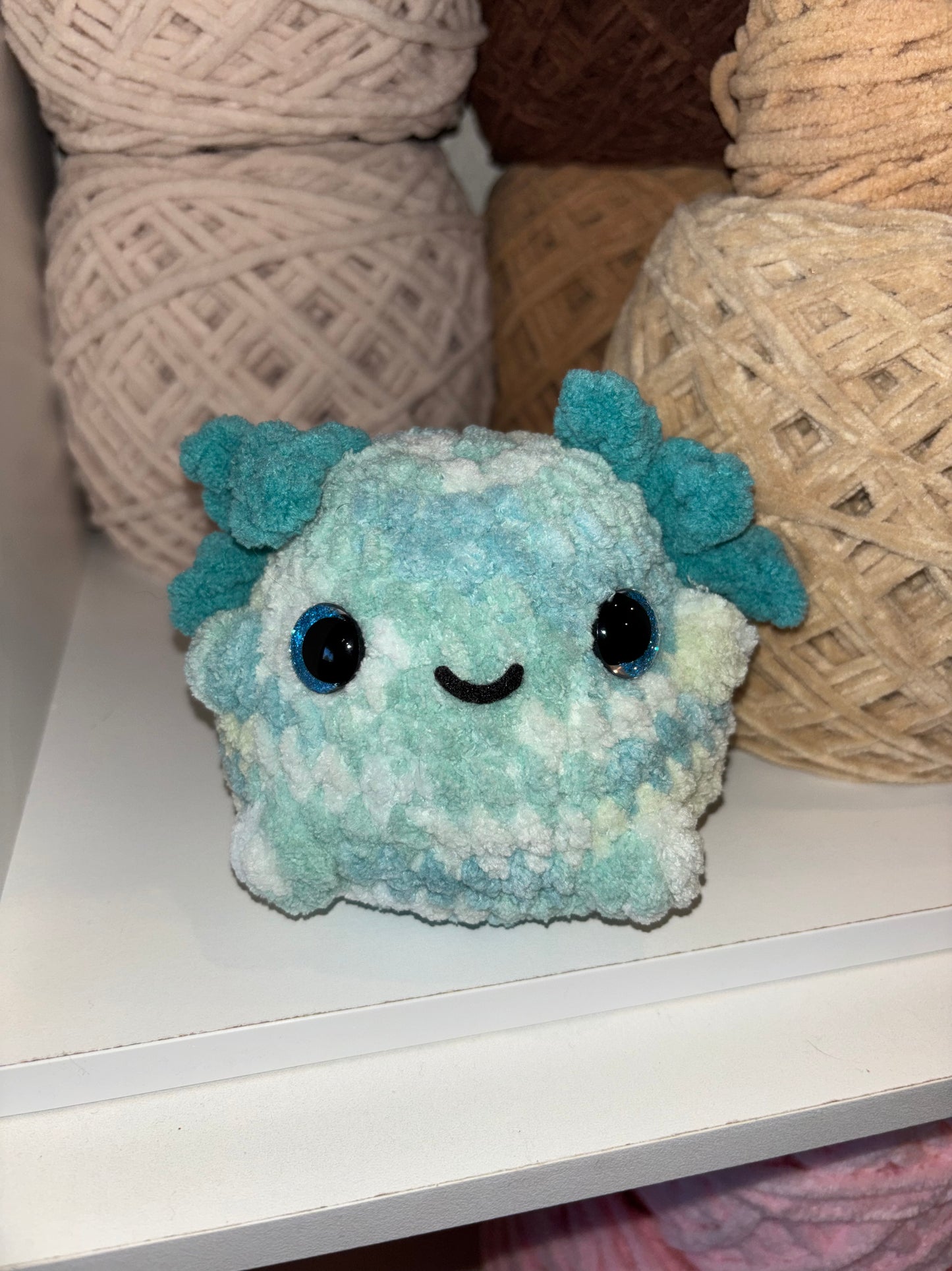 Blue Axolotl Crochet Plushie