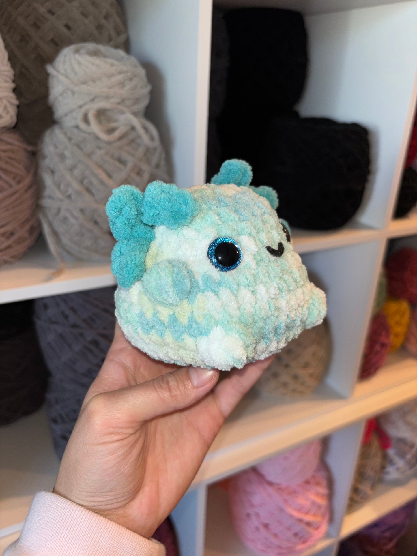 Blue Axolotl Crochet Plushie