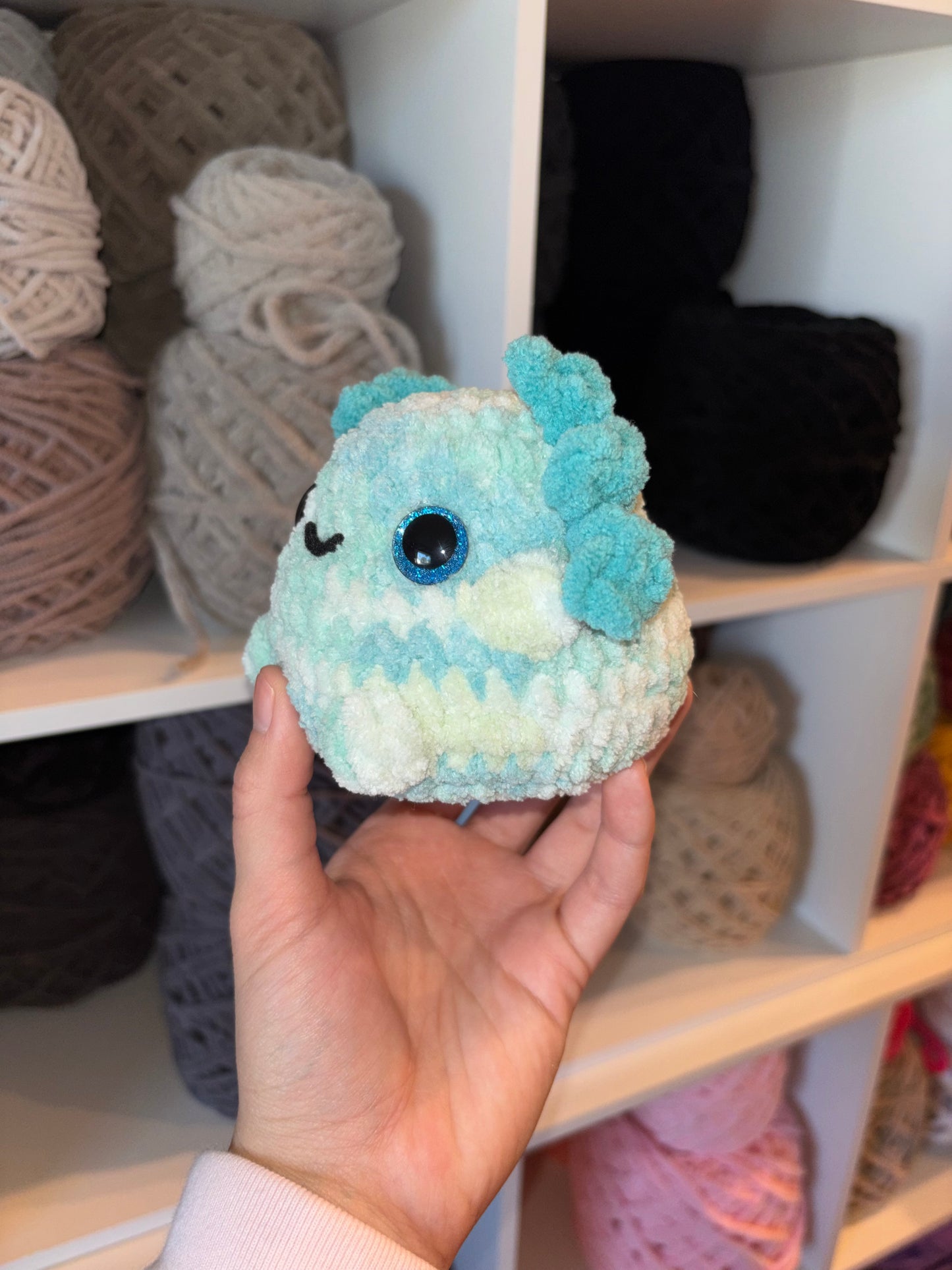 Blue Axolotl Crochet Plushie
