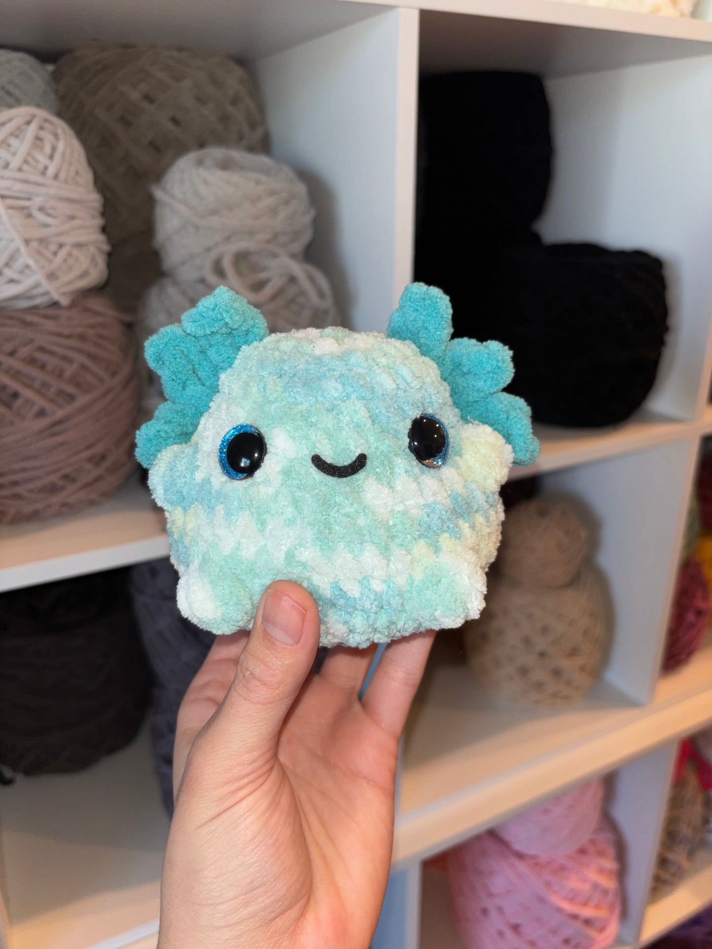 Blue Axolotl Crochet Plushie