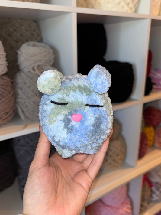 Blue Multi-Color Bunny Crochet Plushie