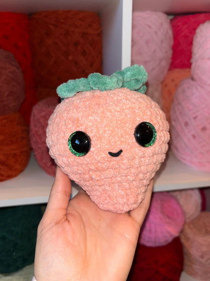 Pink Strawberry Crochet Plushie