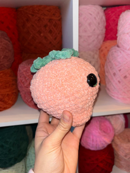 Pink Strawberry Crochet Plushie