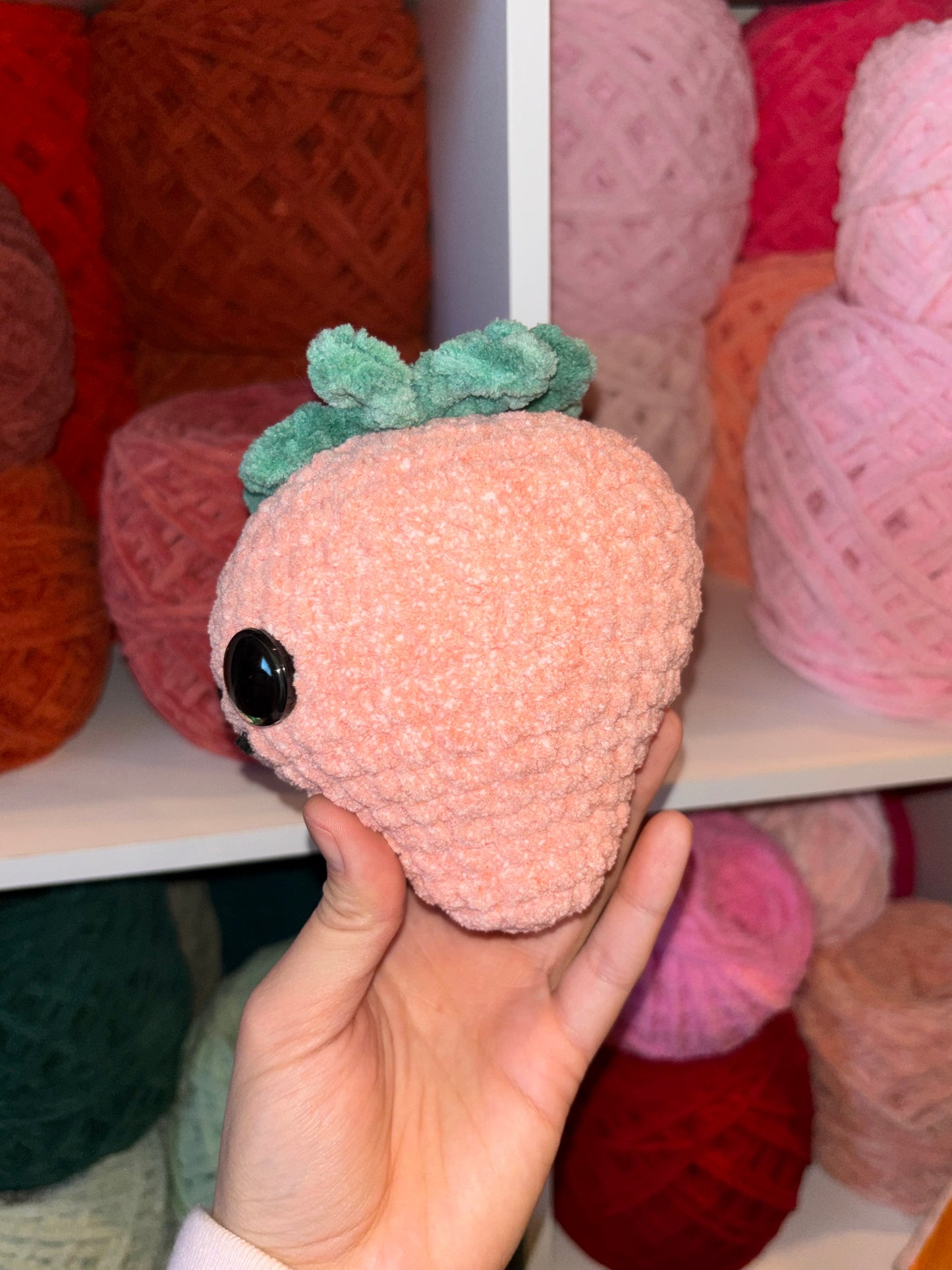 Pink Strawberry Crochet Plushie
