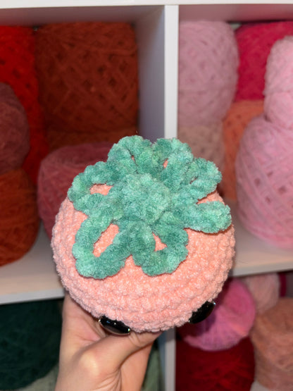 Pink Strawberry Crochet Plushie