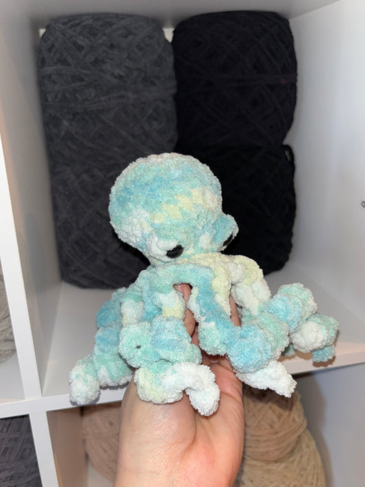 Blue Multi-Color Octopus Crochet Plushie
