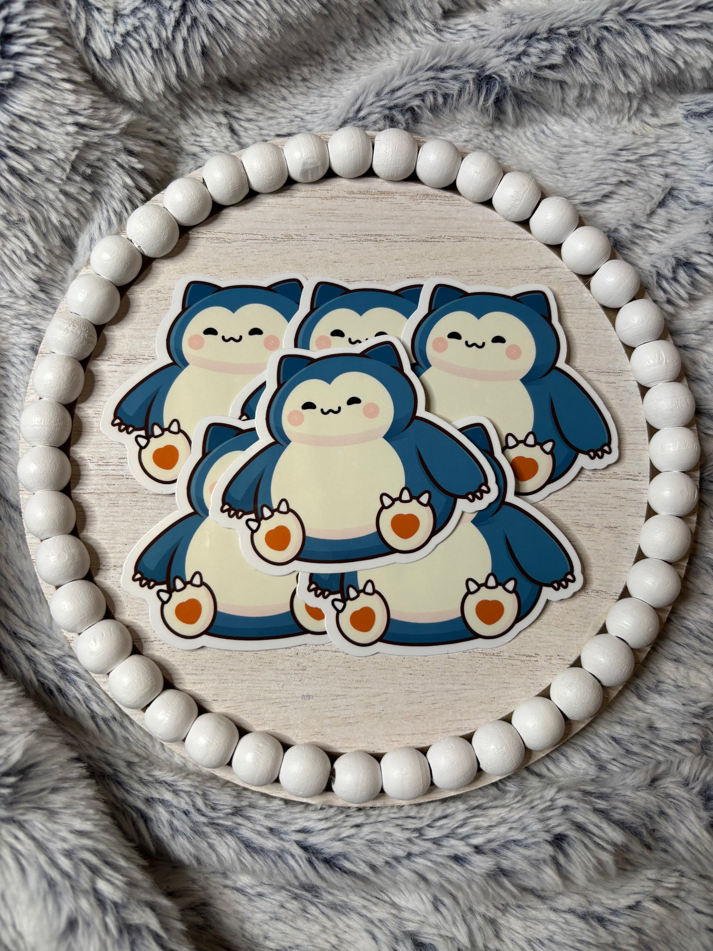 Blue Chubby Bear Vinyl Sticker