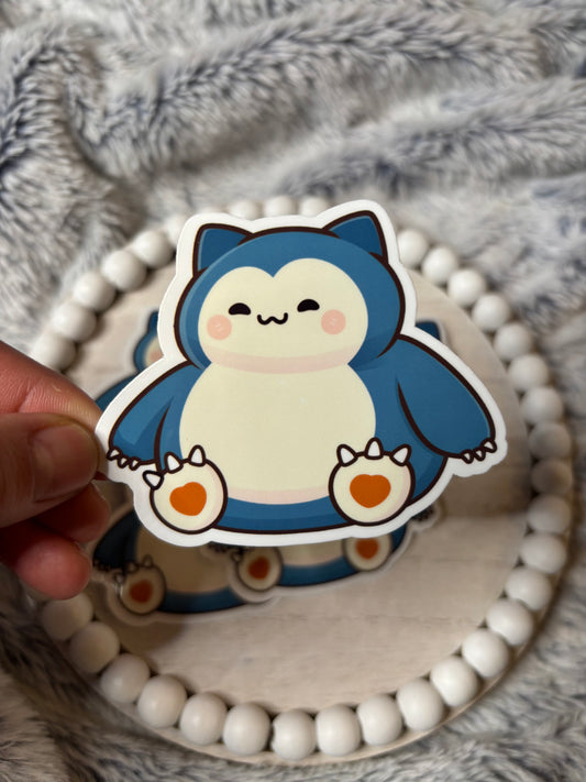 Blue Chubby Bear Vinyl Sticker