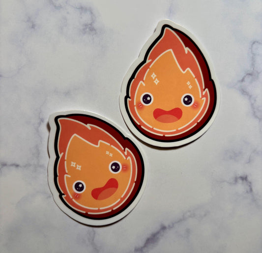 Studio Ghibli Sticker|Howls Moving Castle Calcifer Sticker|Anime Sticker|Sticker lover Gift|Gift for her|Valentines Gift|Gifts under 10