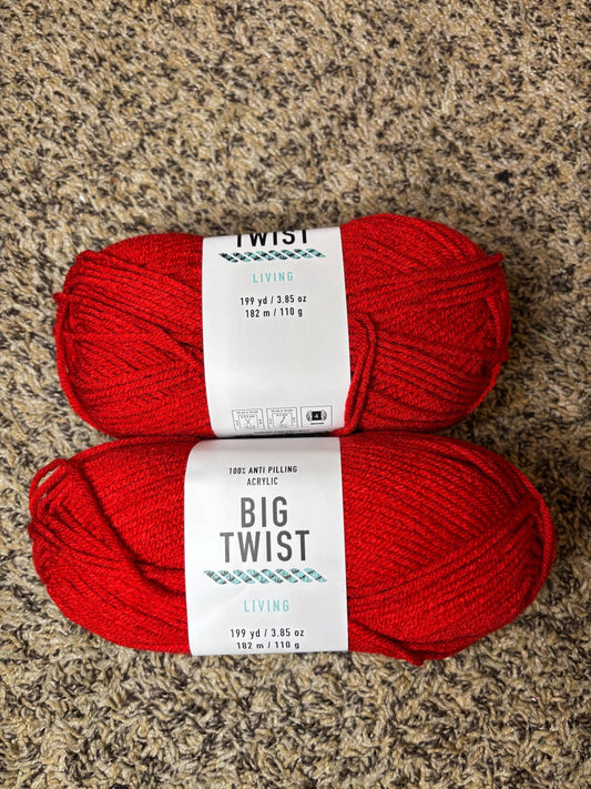 Big Twist Really Red Living Yarn COMES WITH 1